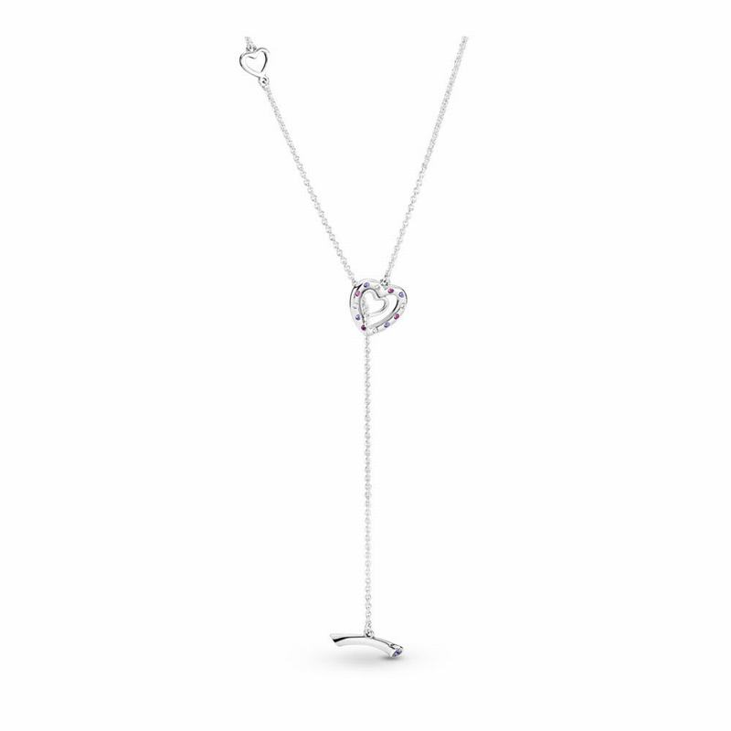 Pandora Bright Hearts Necklace NZ Sale, Sterling Silver (681453-AXI)